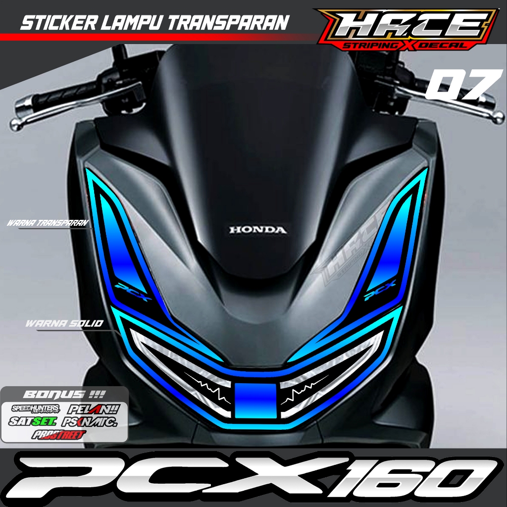 KODE 07 STIKER VARIASI ALIS LAMPU MOTOR PCX 160 - STIKER ALIS LAMPU DEPAN PCX 160 PREMIUM GRAFIK