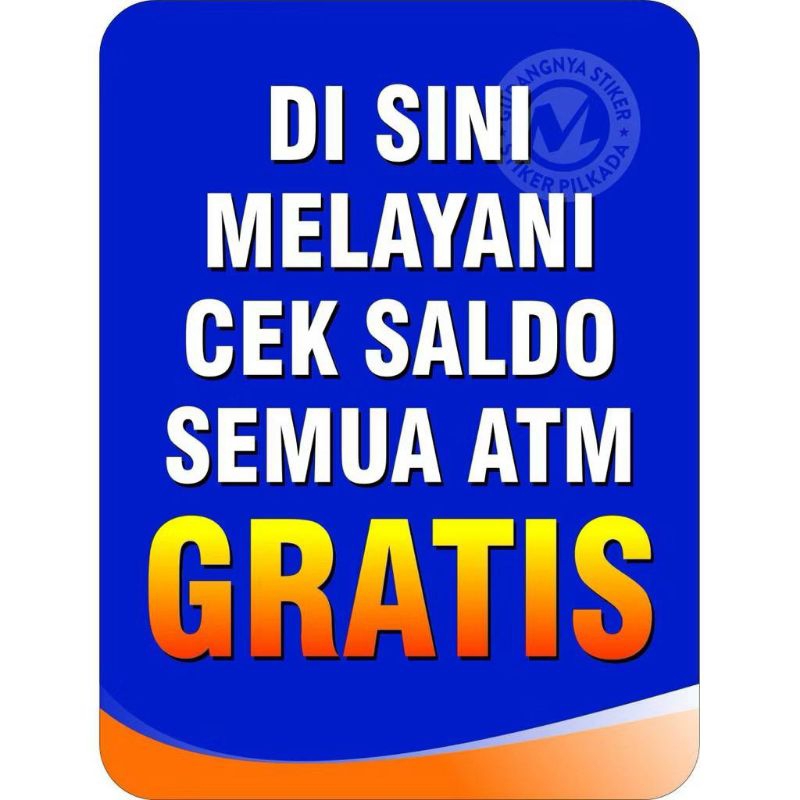 

STIKER VINYL CEK SALDO GRATIS 70X30CM