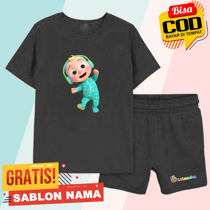 Stelan Kaos Anak Laki Laki & Perempuan / Baju Stelan Anak Cocomelon