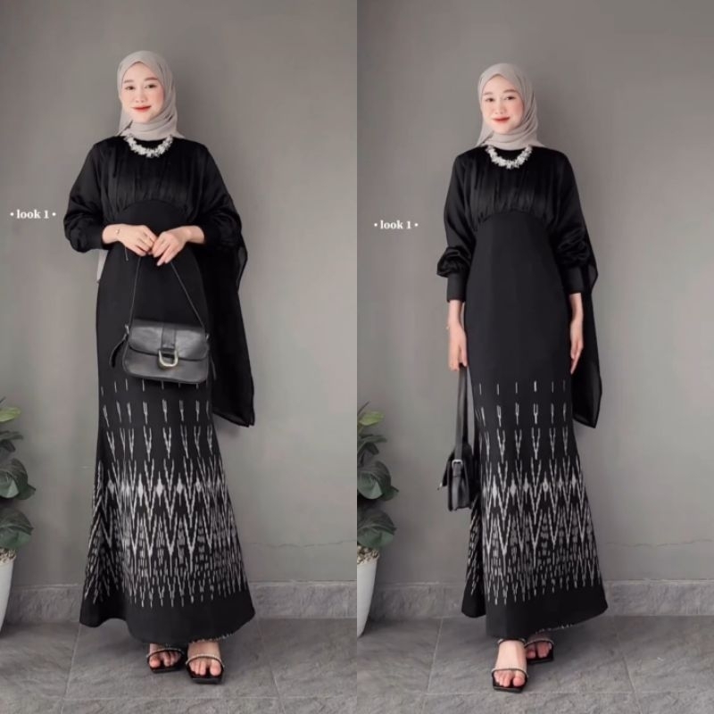 TENUN IKAT - SAQUENA DRESS TENUN - BAJU TENUN COUPLE