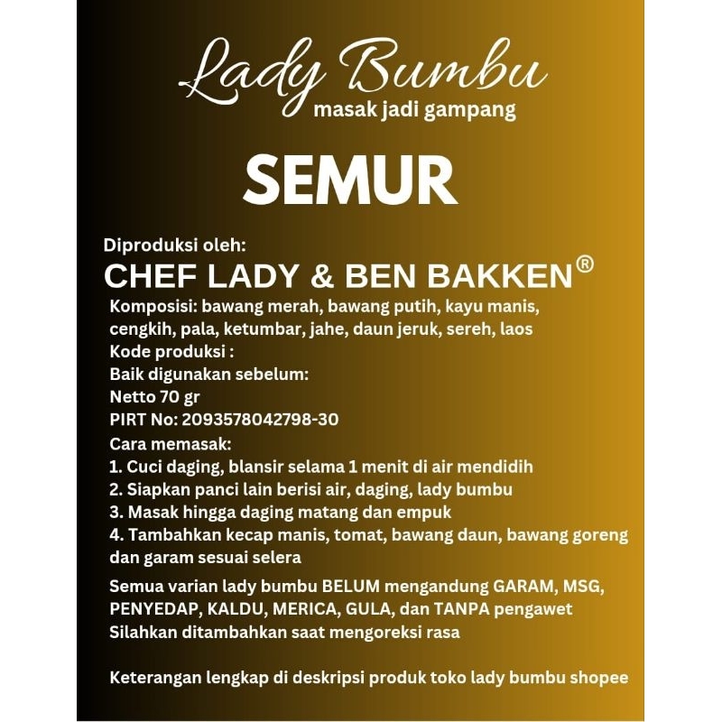

Lady Bumbu Semur Daging