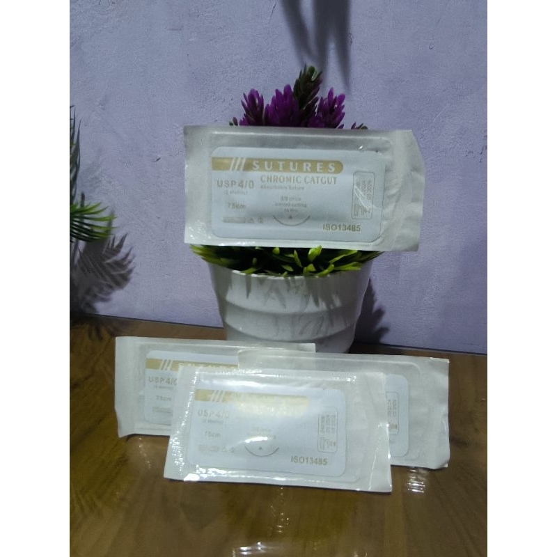 Benang Catgut Suture Chromic 4/0 / Benang Catgut Chromic 4/0 (Perpcs)