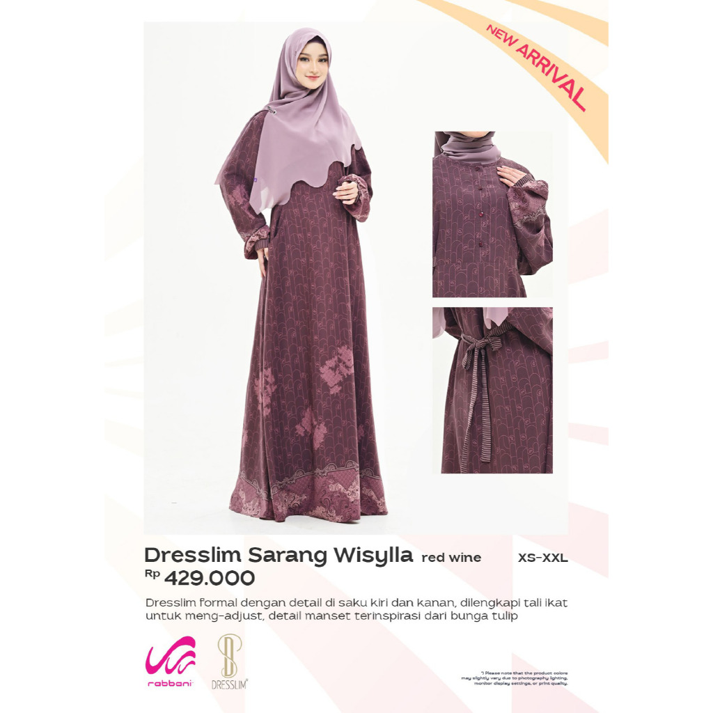 Rabbani - Dresslim Sarang Wisylla Sarimbit / Gamis dresslim Rabbani Terbaru original Murah