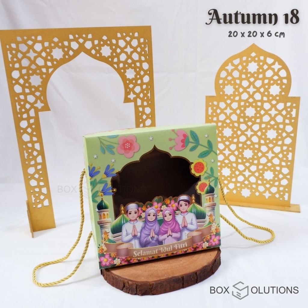 

box autumn 18 eid / cake box lebaran / box kue idul fitri - 20x20x6 cm