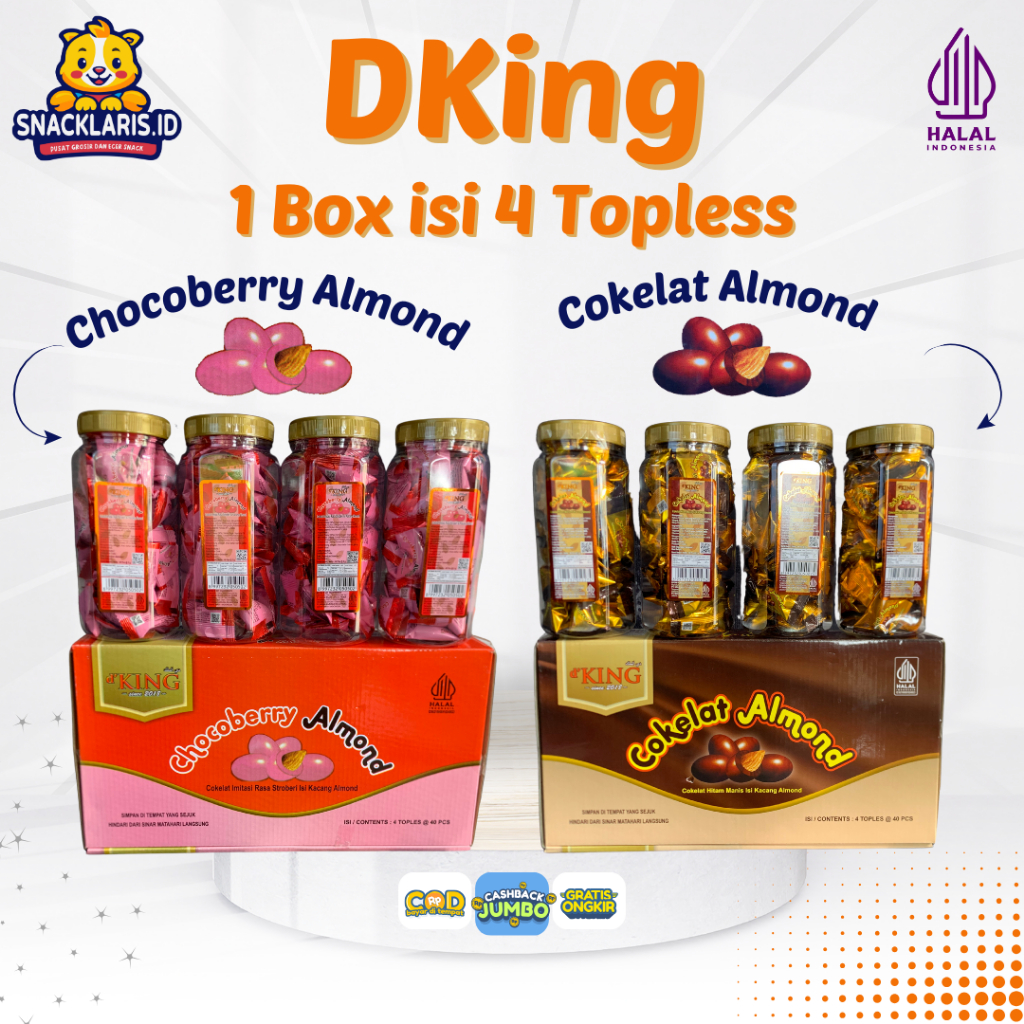 

D'KING COKELAT ALMOND (1 DUS) COKLAT ALMOND DKING COKLAT ALMOND COKELAT ALMOND ISI 4 TOPLESS