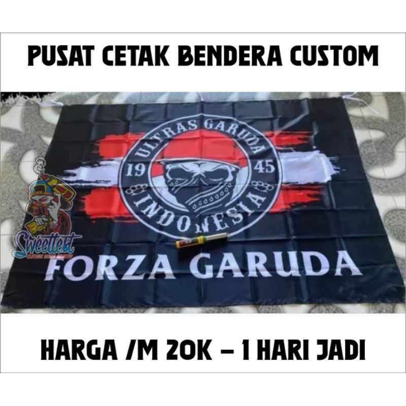 Bendera Supporter Bola Indonesia Mini Flag Giant Flag Custom Printing