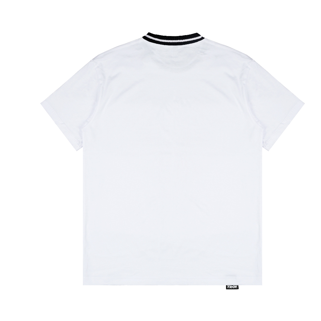 Troy Company Neck Strip Tshirt White Play Game - Kaos Lengan Pendek Kaos Putih KST 3057-2B1W