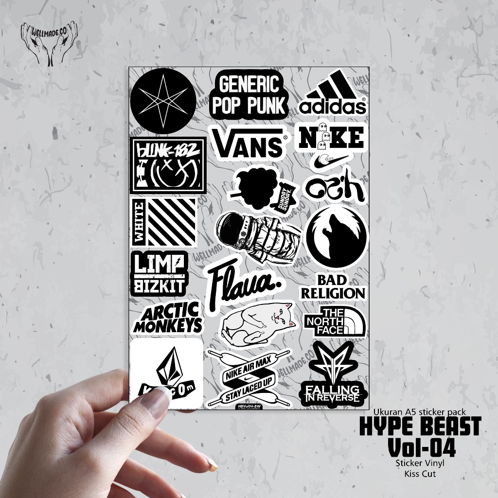 

Sticker Pack HYPE BEAST Tumblr Helm Laptop VOL4 BLACK AND WHITE