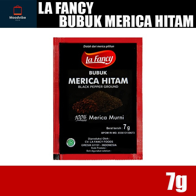 

La Fancy Bubuk Merica Hitam Black Pepper Ground 7g (1 Pack isi 6)