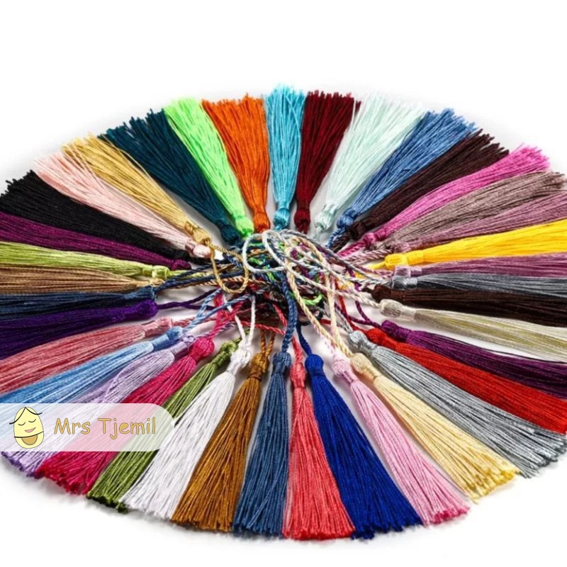 

Tassel Rumbai 10 pcs Ecer Harga Murah Putih Merah Benang Hijau Melon Merah Tassle Gold Emas Tasle
