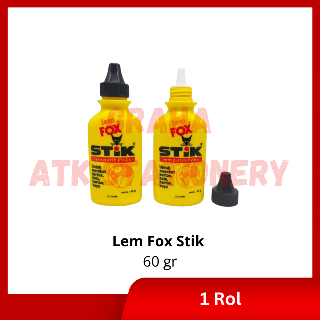 

[1 Pcs] Lem Fox Putih Stick 60gr / Lem Fox Kayu Serbaguna PVAC Stick 60gr