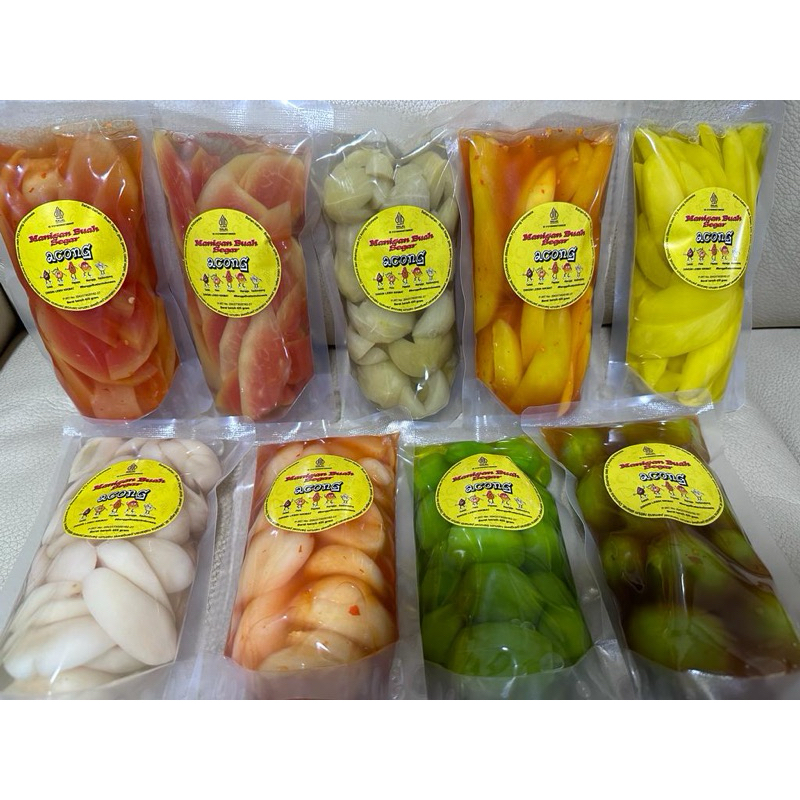 

Manisan Buah Mangga/pepaya/salak/pala air/kedondong bangkok/Manis/Pedas