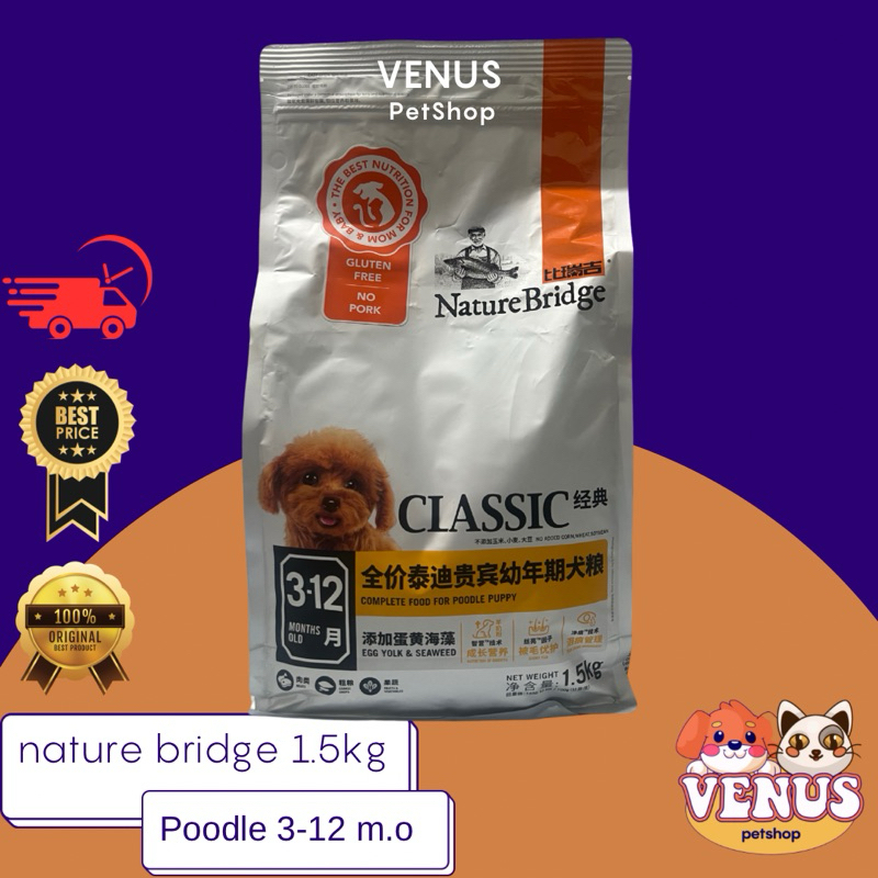 NATURE BRIDGE POODLE 3-12 month makanan anjing doggy poodle makanan puppy