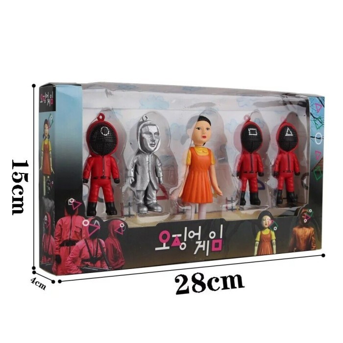 Mainan Koleksi Figure Robot Squid Game Isi 5 Pcs