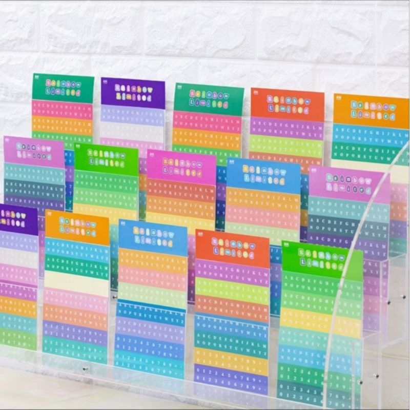 

2 lmbr stiker rainbow / sticker estetik colorful jurnal planner dekor buku catatan hias diary