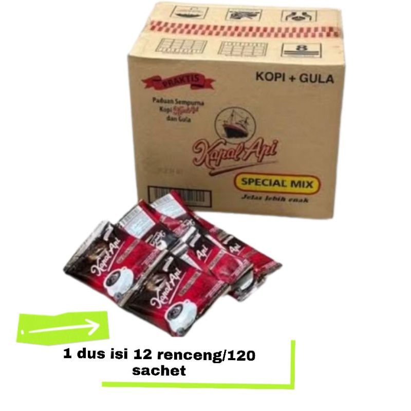 

KOPI KAPALL API MIX 1 dus isi 12 renceng/120 sachet.