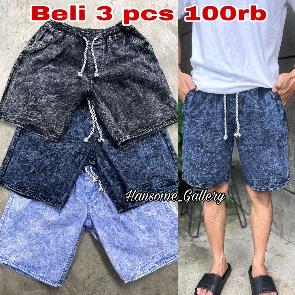 Jeans Celana Pendek Cowok Distro Premium - Celana Kasual Pria Keren
