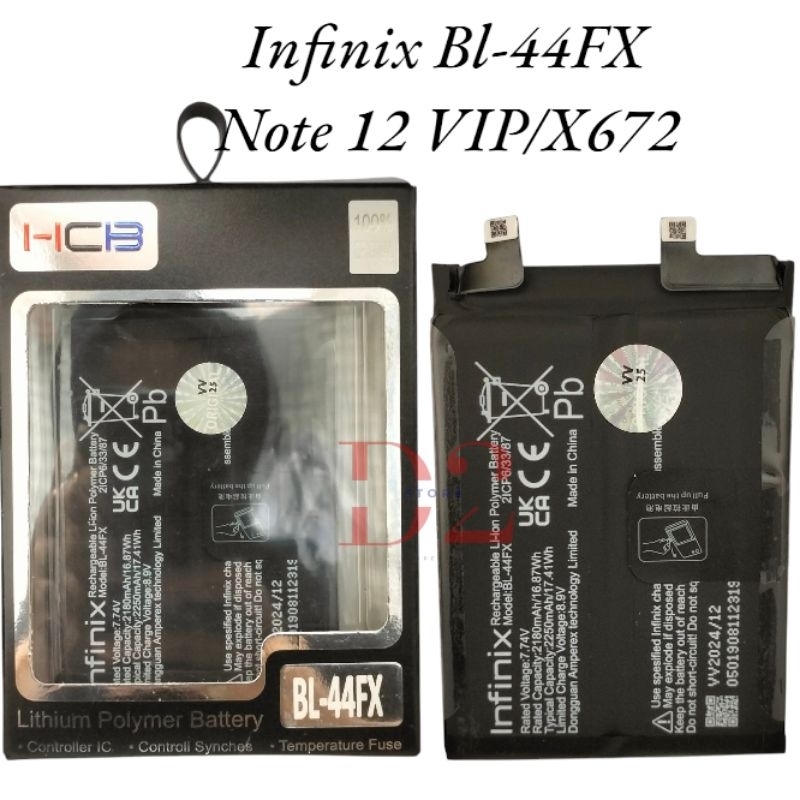 Baterai batre Infinix Bl-44Fx Note 12 VIP /X672 Original baterai NOTE 12 VIP Original