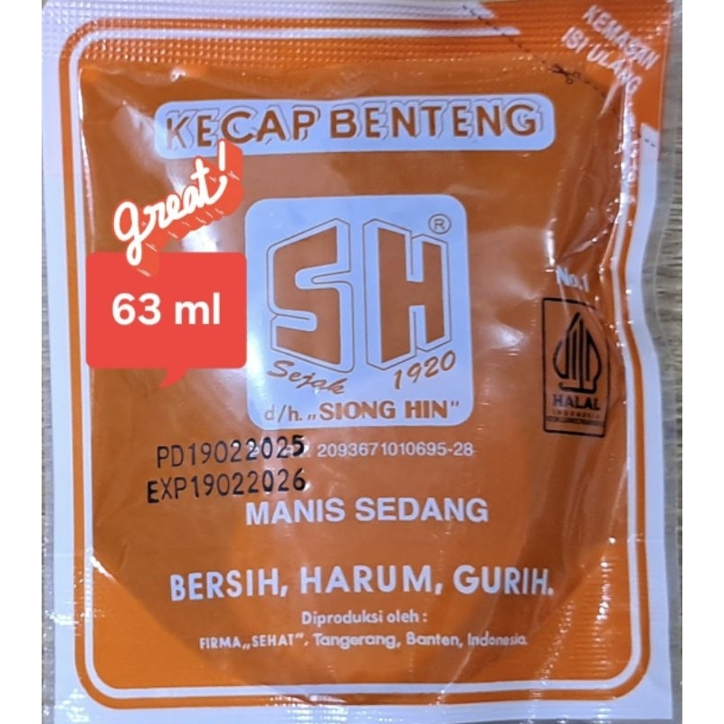 

kecap manis sedang SH Siong Hin Benteng Tangerang 63 ml pouch ekonomis