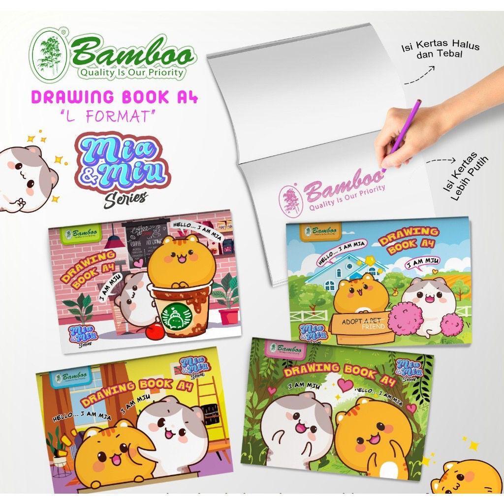 

oduk [1 Pcs] Buku Gambar Bamboo A4 Kertas Tebal / Buku Sketsa Mewarnai / Drawing book Bamboo A4