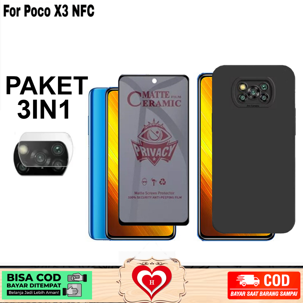 3IN1 CASE PRO CAMERA XIAOMI POCO X3 X3 NFC X3 PRO BONUS TG PRIVACY+LENSA CAMERA