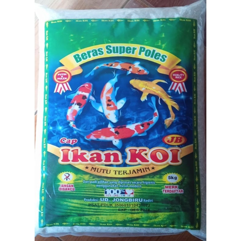 

BERAS KOI HIJAU 5 KILO . Beras pulem berkualitas premium