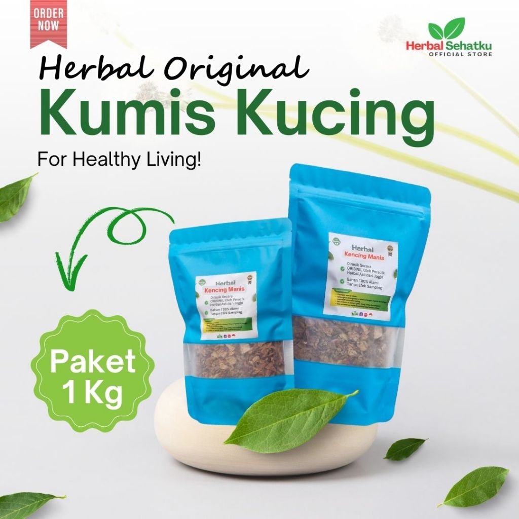 

[Herbal Sehatku] Daun Kumis Kucing 1 Kg Organik Asli Hutan