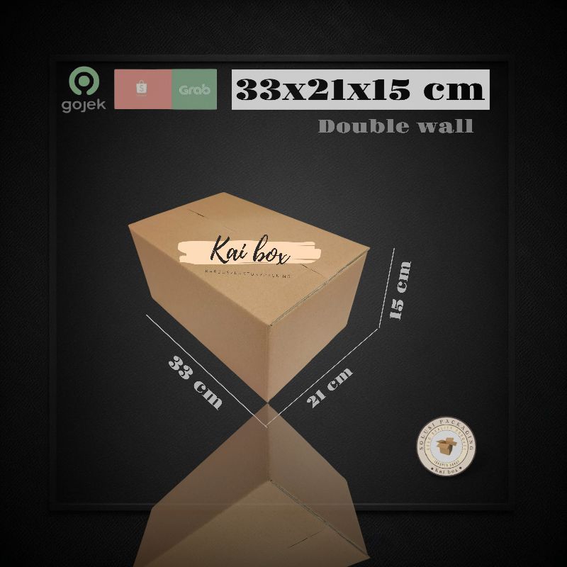 

kardus ukuran 33x21x15 cm box tebal double wall polos