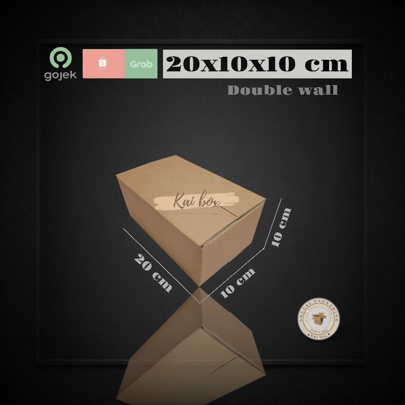 

kardus ukuran 20x10x10 cm box tebal double wall polos