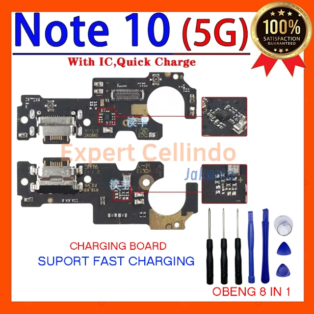 Xiaomi Redmi Note 10 5G Support Fast Charging Ori Flexible Charger + ic Flexibel Conektor Konektor C