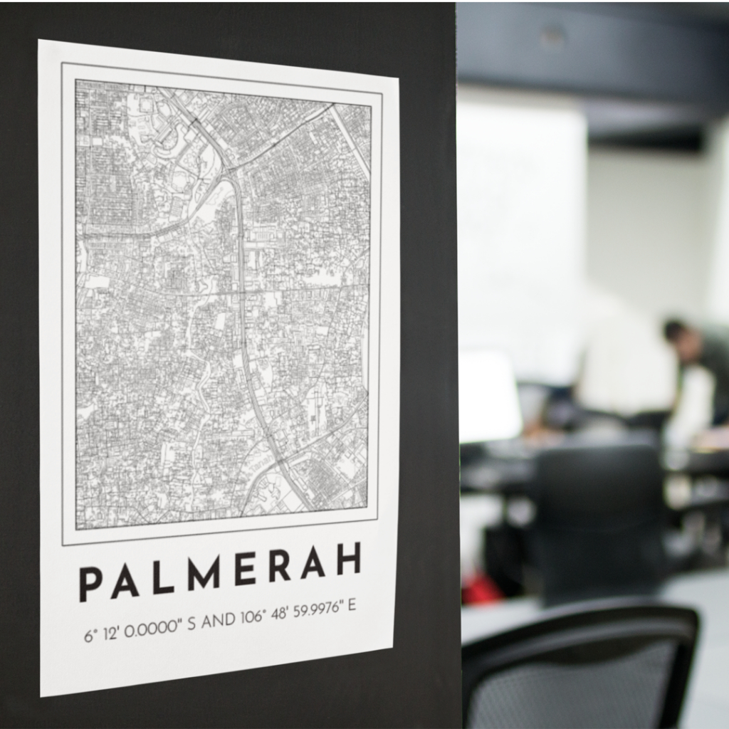 Hiasan Dinding City Map Custom MDF Peta Kota A3 30x40 Kado Unik Aesthetic Wall Art