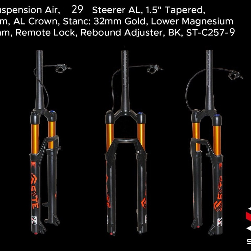 fork suspension air taper tapered remote lock garpu angin syte  ST -C257-9 sepeda mtb ban 27.5 29 al