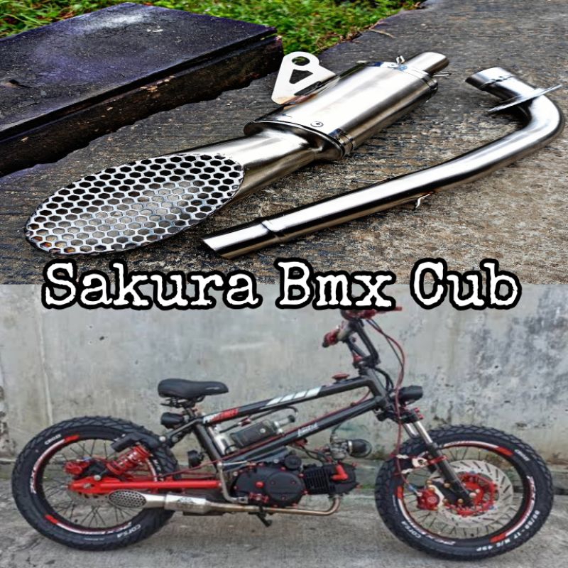 knalpot bmx cub SAKURA gratis tulis nama suka suka untuk bebekan jupiter supra smash revo karisma ba