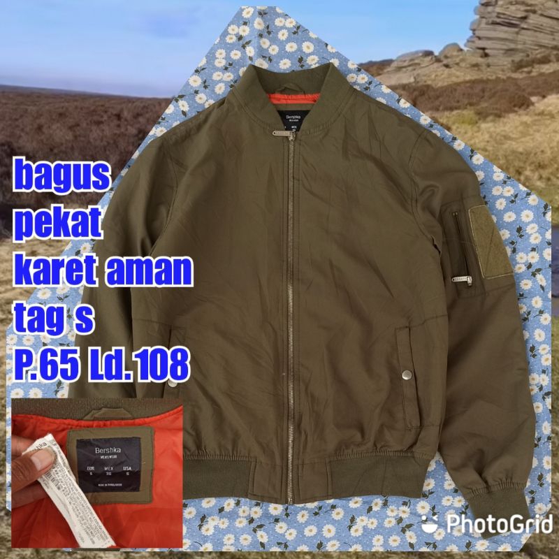 jaket work kerja casual bomber army military bershka s