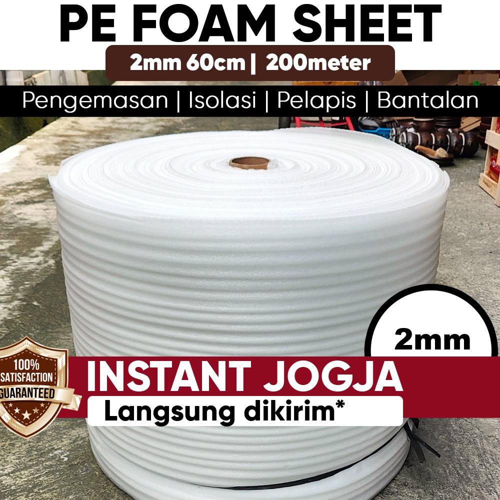

Busa Packing Polyfoam PE Foam Sheet 2mm (1 Roll: 60cm x 200m) Sleman Jogja - Polybonding
