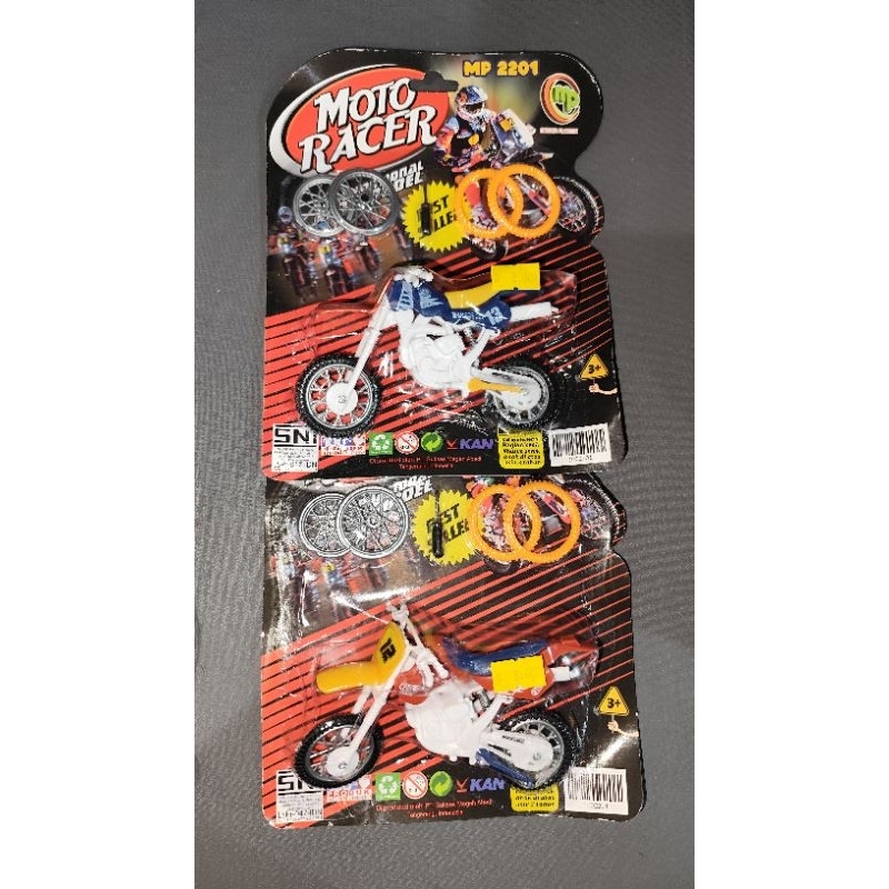 Mainan Miniatur Motor Cross & Sepeda Mini Murah / Mainan Pajangan Diecast Plastik Trail Kecil / Main