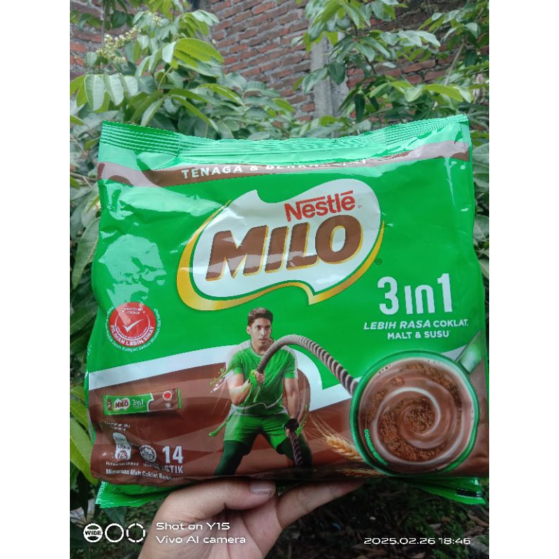 

Milo 3 in 1 Malaysia kemasan stick isi 14 stick