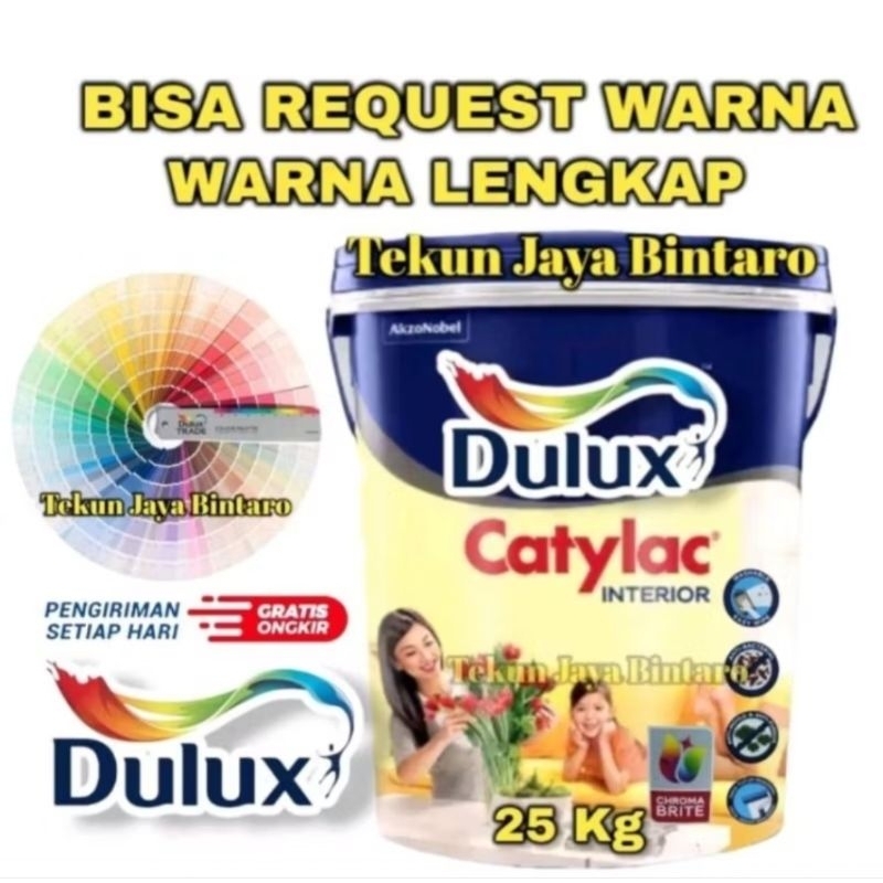 DULUX CATYLAC INTERIOR CAT TEMBOK 25 KG PAIL TINTING MIXING KHUSUS GOSEND / GRAB