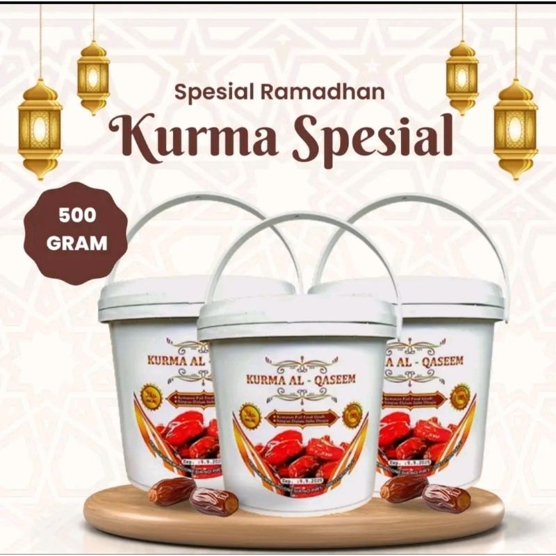 

DAWIAH - Kurma Al Qaseem Kemasan Ember 500gram Kurma sukari ajwa basah rasa enak dan gurih khualitas bagus Original