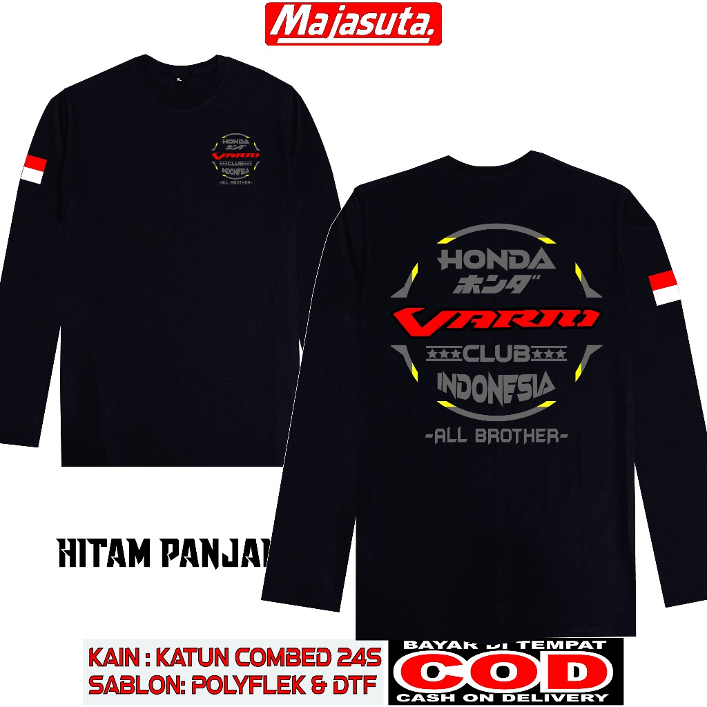 KAOS HONDA VARIO CLUB  ALL BROTHER M4 KATUN COMBED 24S TEBAL//BISA COD//KAOS KOMUNITAS//KAOS CLUB//K