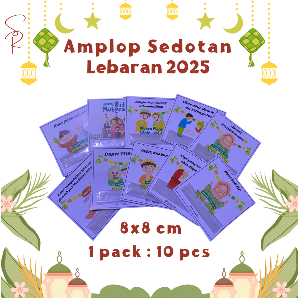

Amplop Sedotan Lebaran 2025 Amplop lucu angpao THR Idul Fitri 1 pack isi 10 pcs