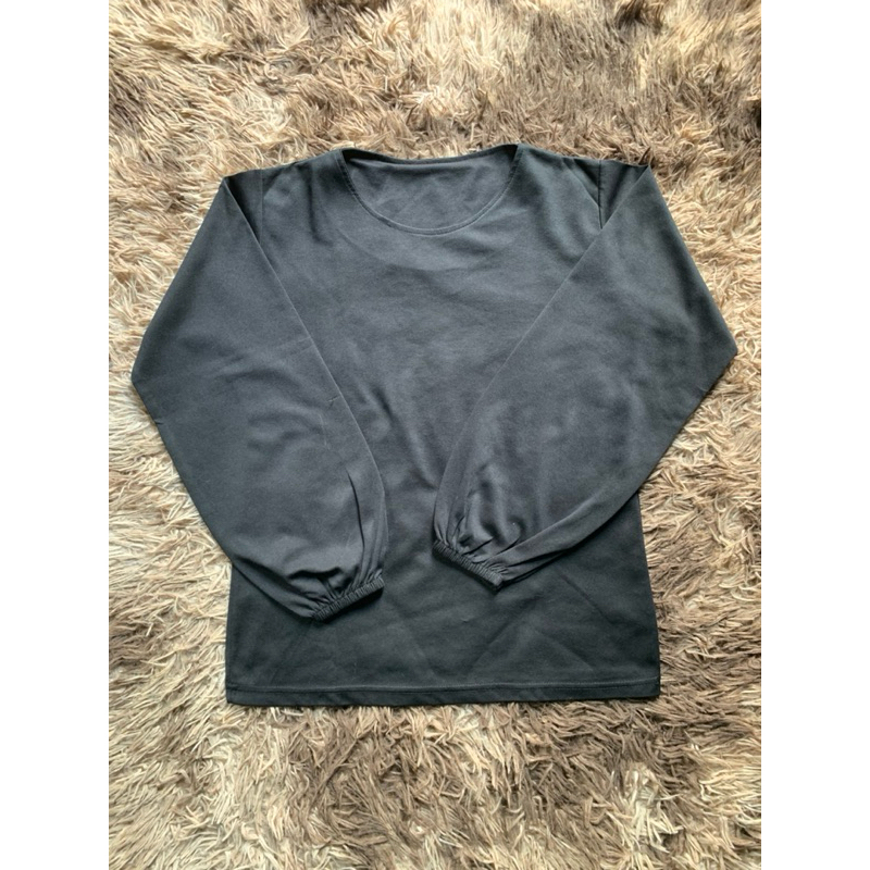 Baju Hitam Lengan Balon Karet