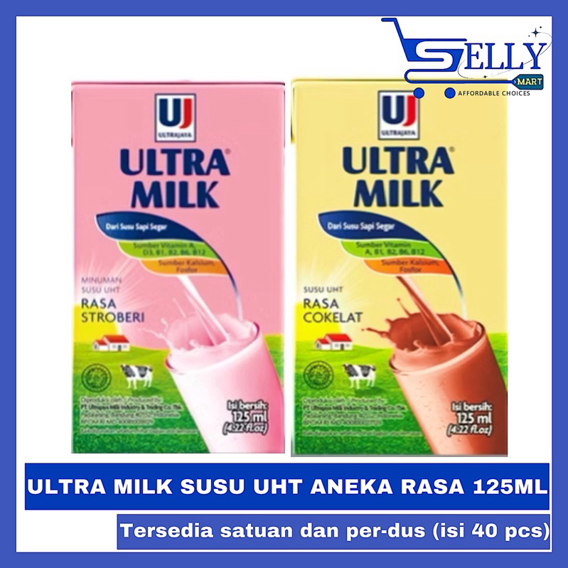 

ULTRA MILK SUSU UHT RASA COKLAT & STRAWBERRY 125ML ISI 40 PCS (SATUAN DAN DUS)