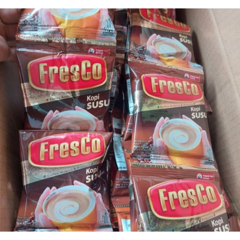 

[GRATIS ONGKIR] Kopi Fresco susu sachet 28gr 1 renceng isi@12pcs