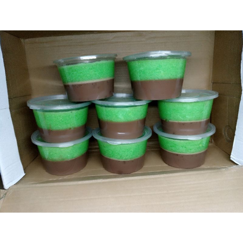 

puding coklat pandan lumut