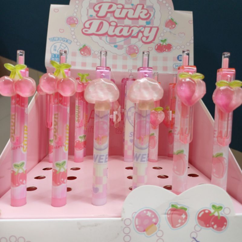 

Pulpen hapus 2798K2 jiandan Pink diary TINTA BIRU Cherry jamur peach