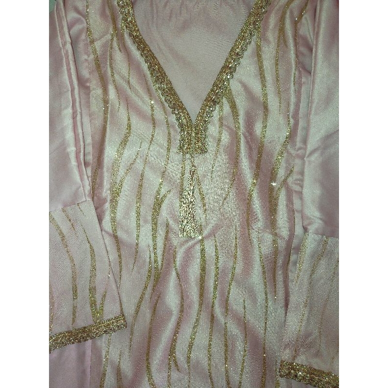 Kaftan Dress Arab Pink Gold (Preloved)