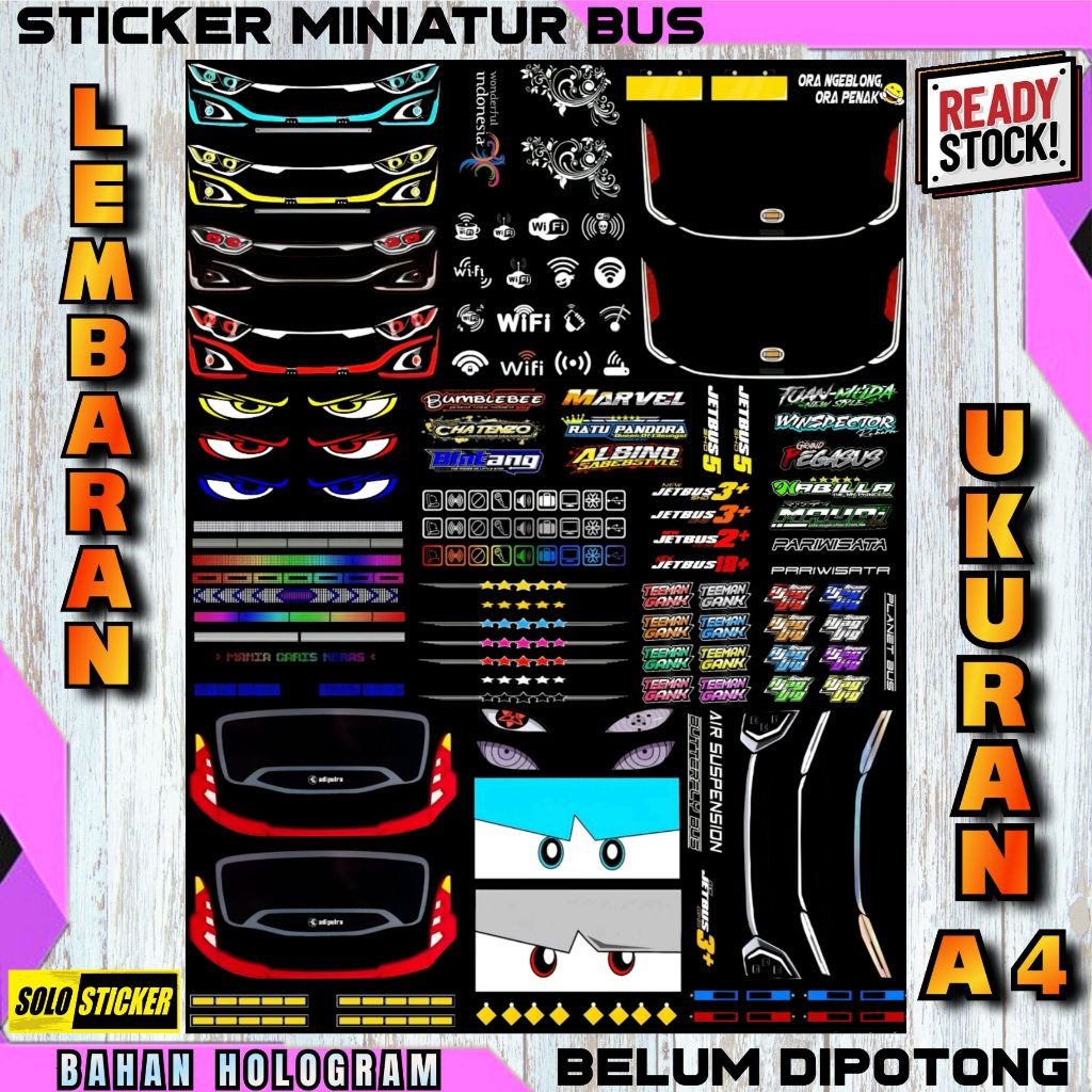 

Paket Stiker Miniatur Bus Sticker Variasi Miniatur Bus Plastik Bahan Hologram Ukuran A4