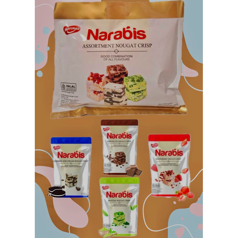 

1pack Narabis Naraya Nougat Mix 200gr dan 90gr