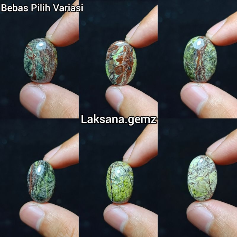 Batu Akik Badar Besi Hijau Urat Merah Unik / Badar Besi Urat Merah Super Nempel Magnet / Losstune Ur